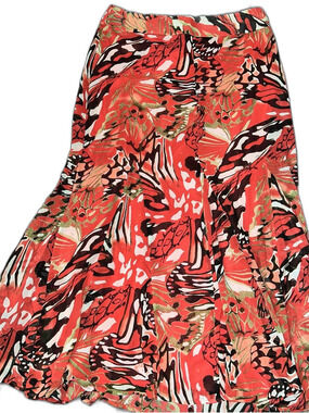 Y2K Fairycore Pink Butterfly Abstract Print Handkerchief Maxi Skirt